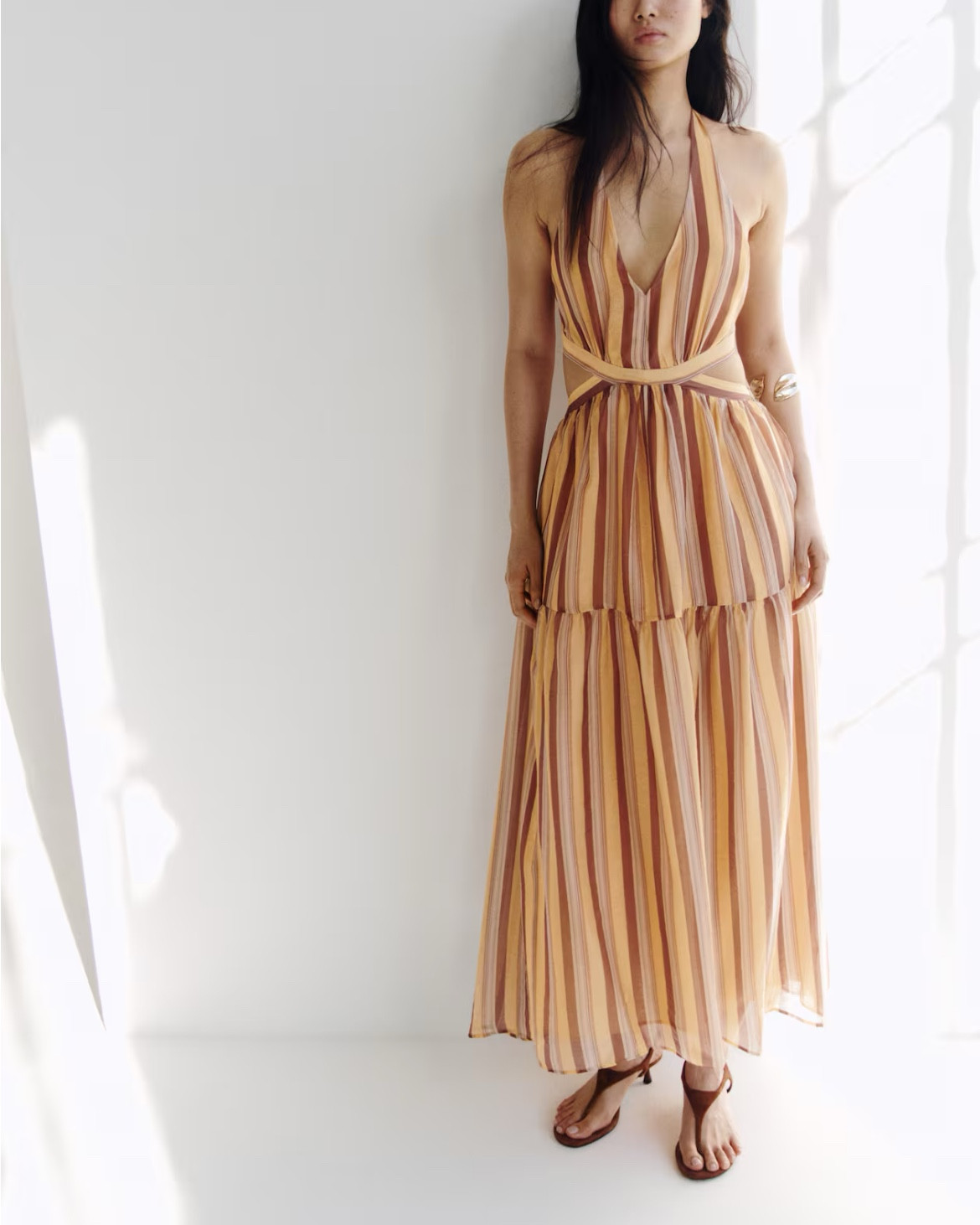 Orange striped halter neck dress 
Beach vacation outfit 

#LTKSeasonal