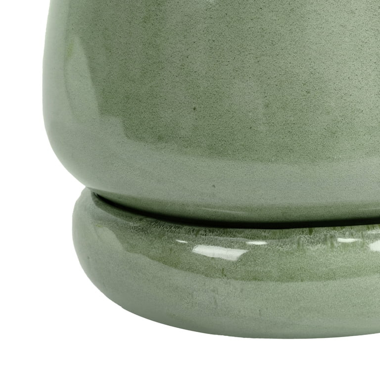 Beautiful 12" Soft Sage Bubble Base Tapered Ceramic Planter with Saucer by Drew Barrymore | Walmart (US)