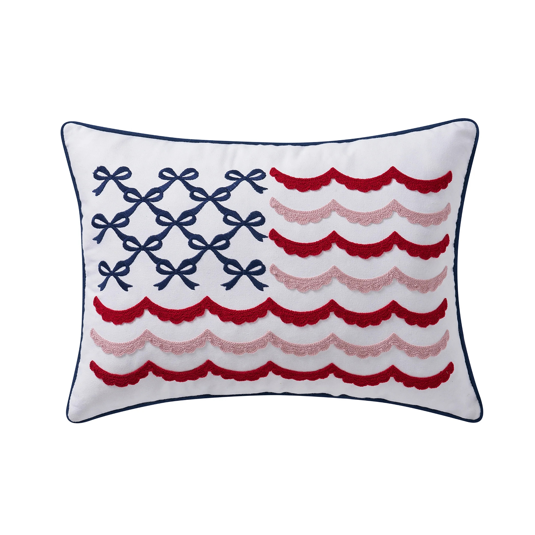 Bow Flag Decorative Pillow, Red/White/Blue, 19.5" x 14", by My Texas House | Walmart (US)