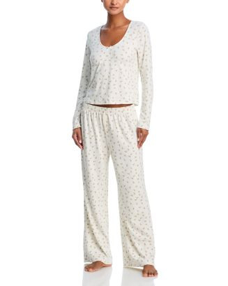 AQUA AQUA Starlette Long Pajama Set - Exclusive | Bloomingdale's Women | Bloomingdale's (AU)