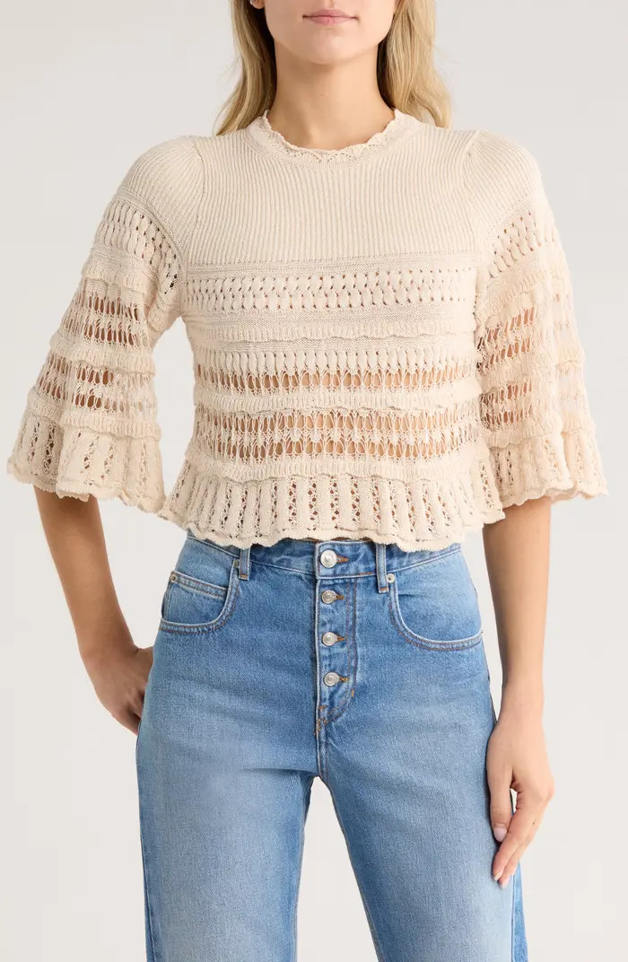 Isabel Marant Étoile Frizy Open Stitch Peplum Sweater | Nordstromrack | Nordstrom Rack