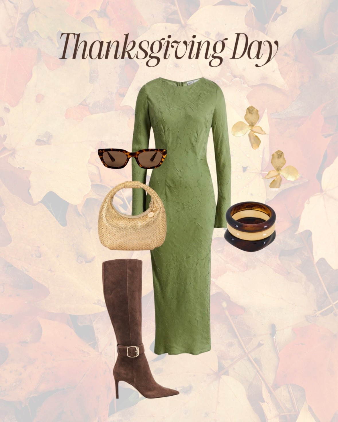 What to wear: Thanksgiving Day🍂

Styled a chic but comfortable dress for an elevated Thanksgiving or Friendsgiving fall get together! Brown and gold accessories complete the look. 

#falloutfit#boots#styleinspiration

#LTKShoeCrush #LTKSeasonal #LTKItBag