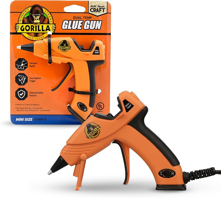 Gorilla Hot Glue Gun (Pack of 1) - Dual Temp Mini Size Hot Glue Gun with Precision Nozzle, Easy S... | Amazon (US)