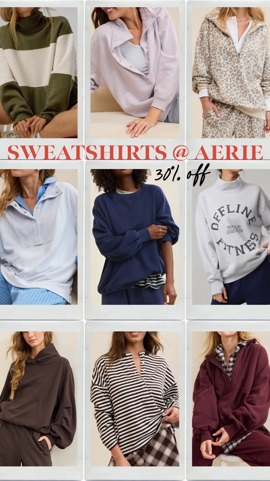 30% off all sweatshirts @Aerie! They have the best sweats for early fall and the colors/patterns are so cute!

#LTKSaleAlert #LTKMidsize #LTKSeasonal