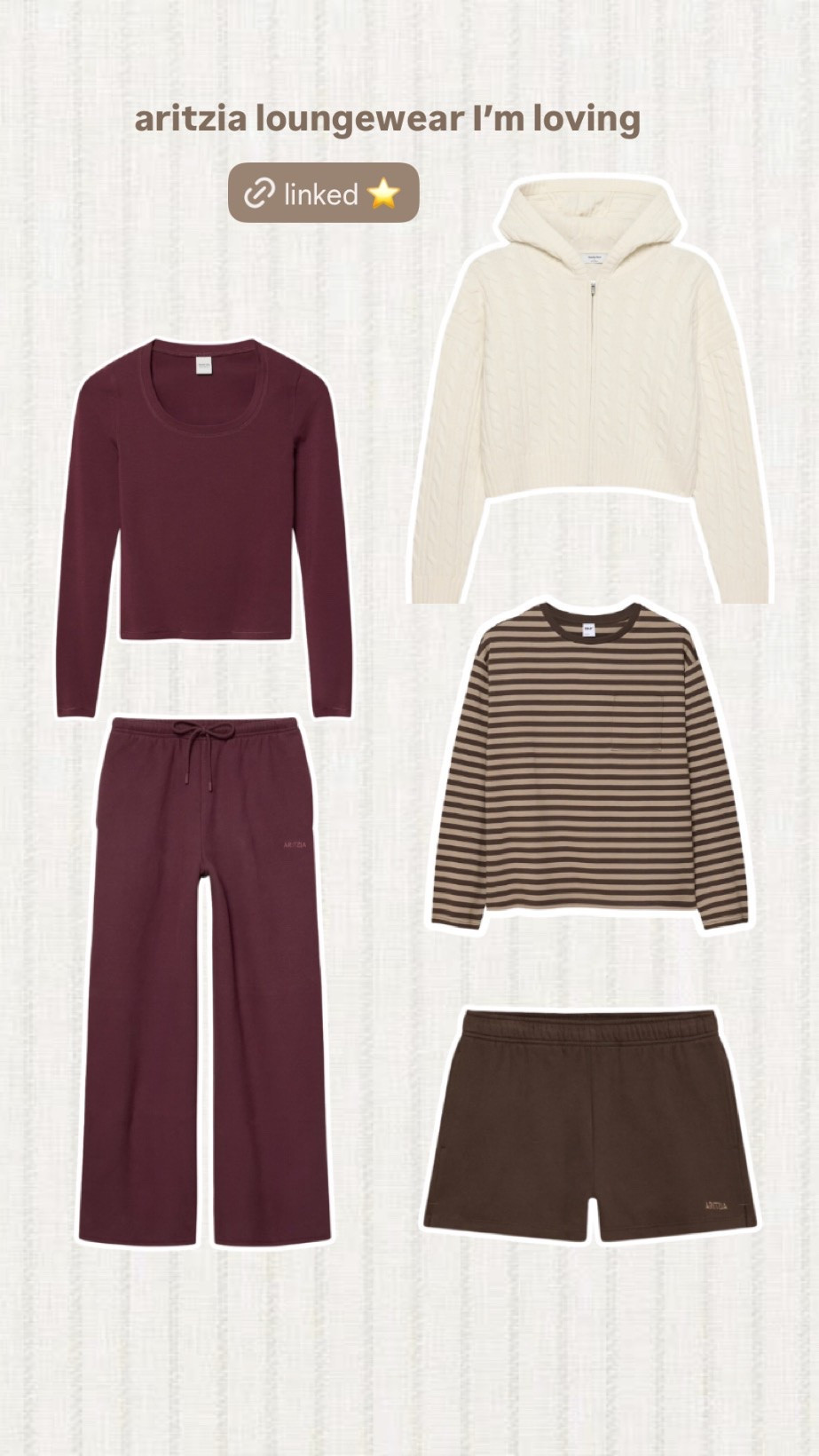 aritzia loungewear I’m loving <3

#LTKootd