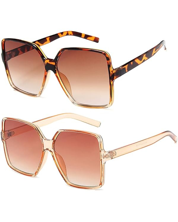 Dollger Oversized Square Sunglasses for Women Big Large Wide Fashion Shades for Men 100% UV Prote... | Amazon (US)