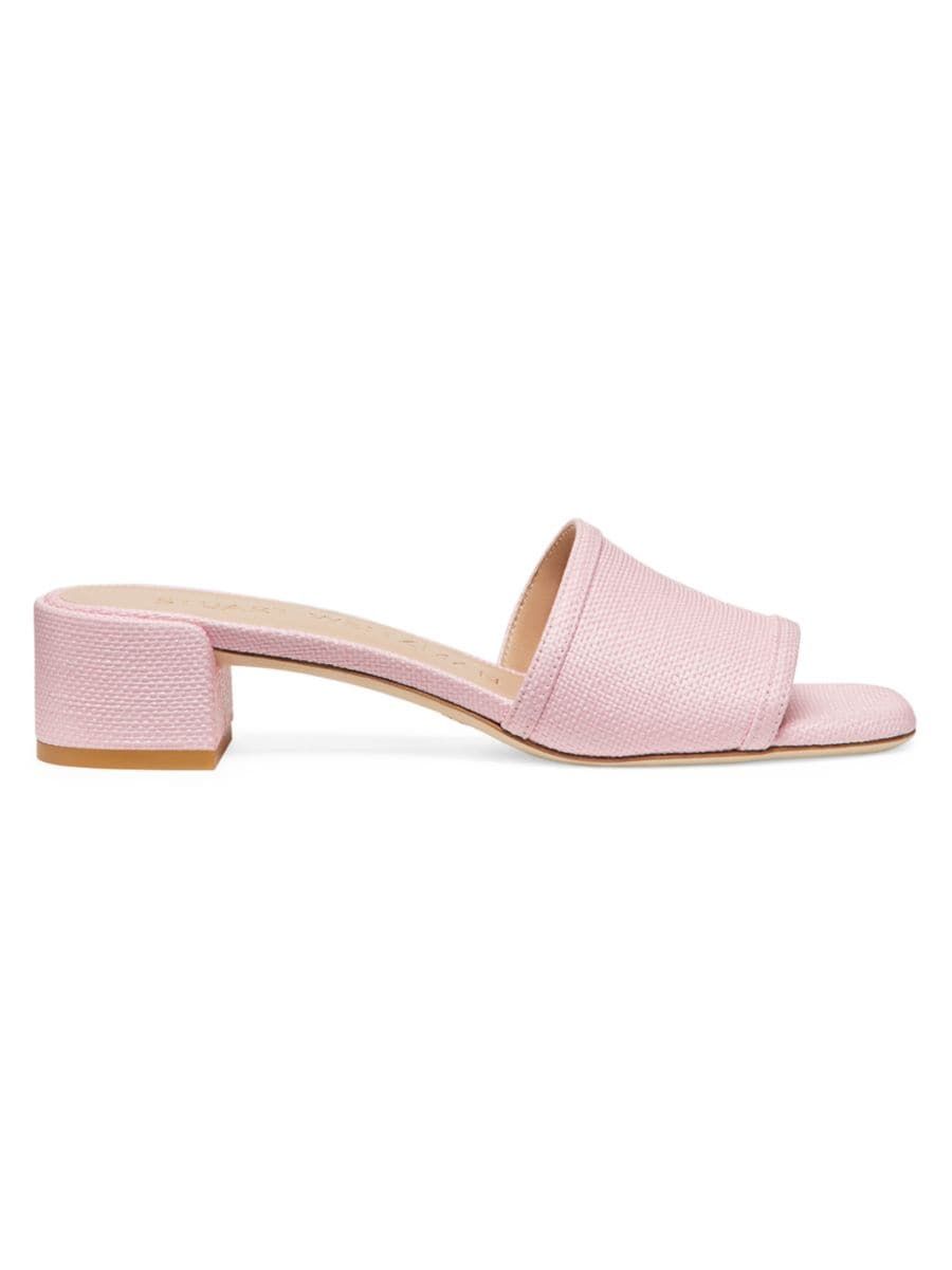 Cayman 35MM Linen Block-Heel Sandals | Saks Fifth Avenue
