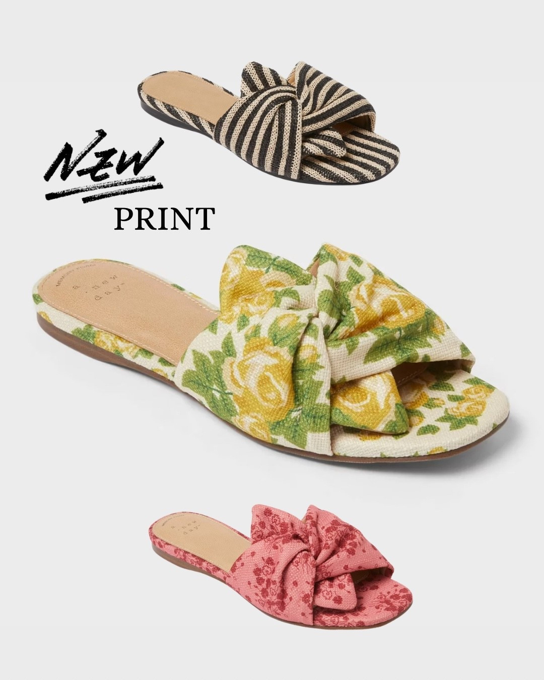 Cute new prints - floral slides