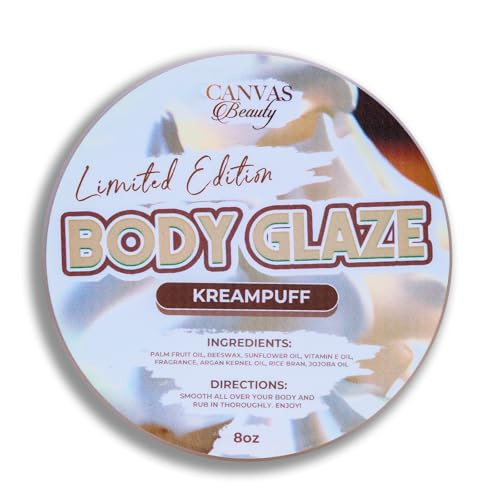 Canvas Beauty Body Glaze, Kreampuff - Moisturizing Non-Greasy Body Butter for Women With Beeswax, Jojoba Oil, and Rice Bran for Soft and Glowy Skin | Amazon (US)