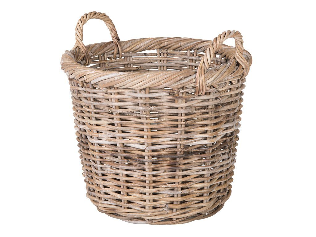 Kouboo 1060145 Kobo Rattan Round Planter, Gray Decorative Storage Basket | Amazon (US)