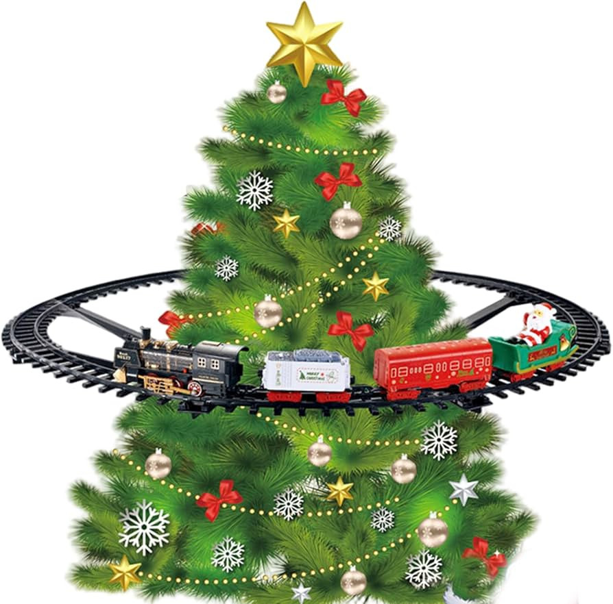 Christmas Train Set Light and Sound Festive Christmas Tree Train Electric Fun for Boys Girls Gift... | Amazon (US)