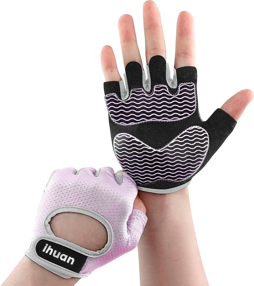 ihuan Lightweight Breathable Workout Gloves - Partition Palm Protection Gym Gloves | Enhance Grip We | Amazon (US)