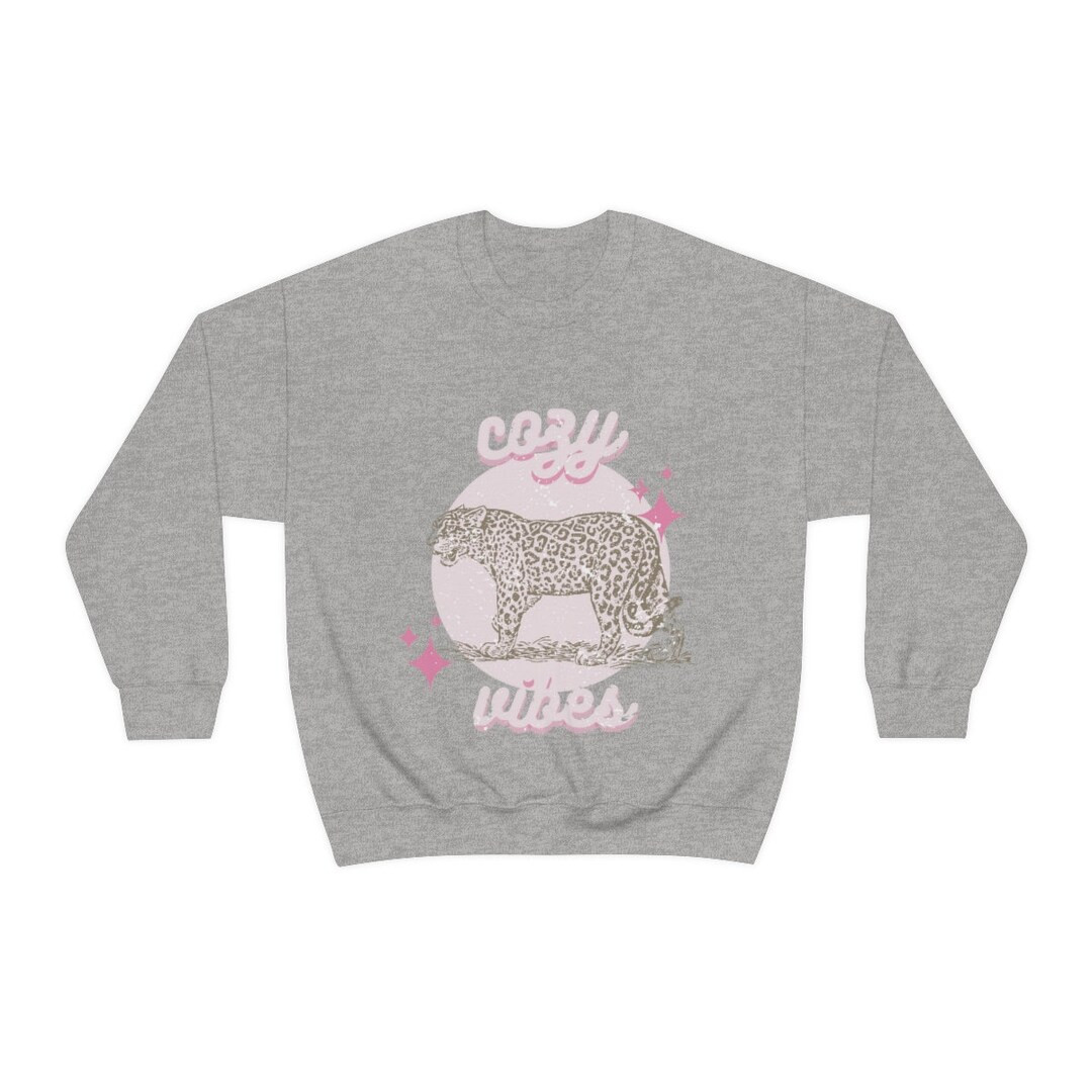 Cozy VibesLeopardHeavy Blend Crewneck Sweatshirt | Etsy (US)