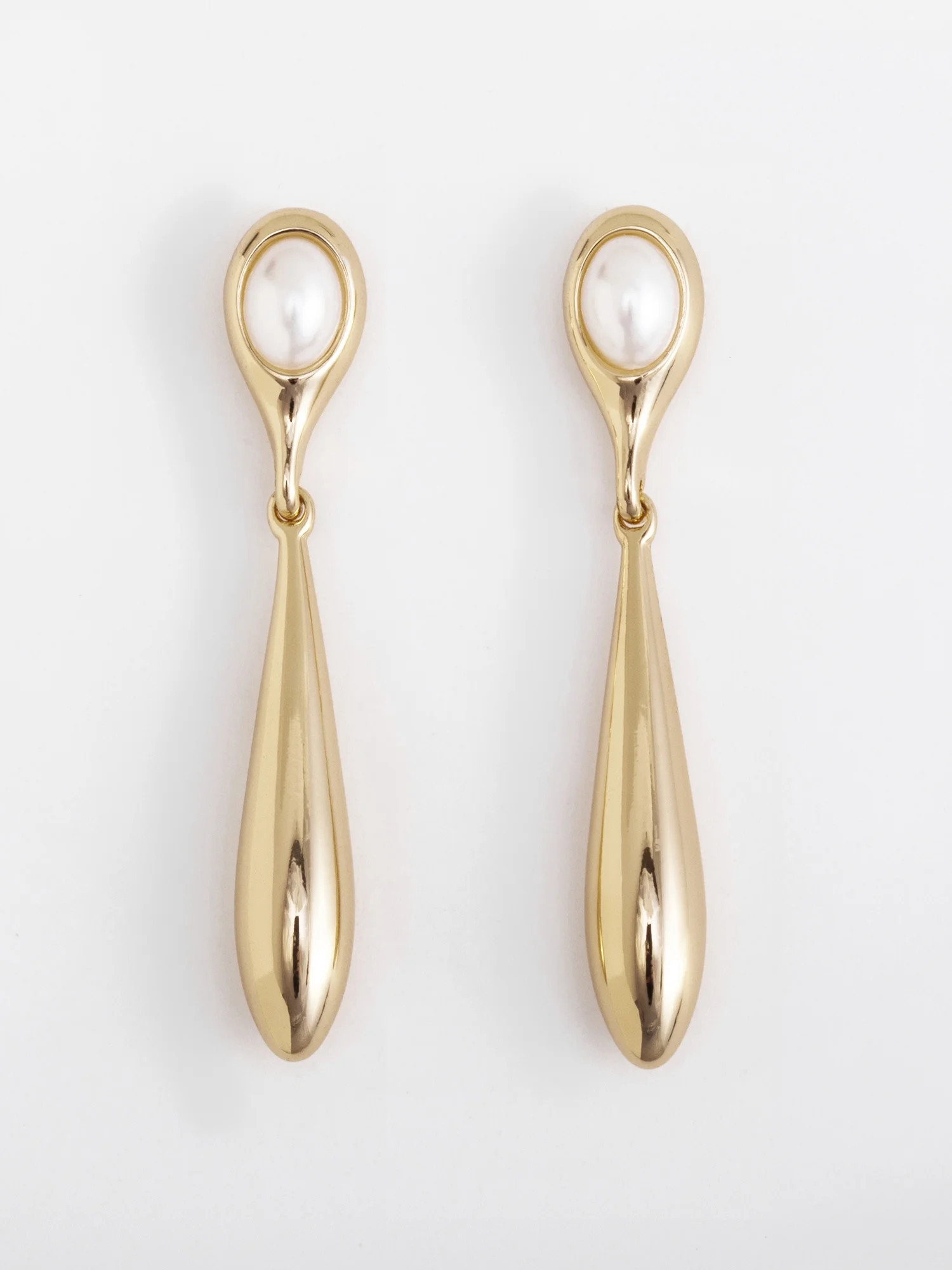 Scenario Women's Gold‑Tone Drop Earrings with Faux Pearl | Walmart (US)