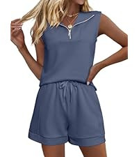 Glamaker Women's Two Piece Short Sets Summer Lounge Sweatsuits Vacation Sleeveless Outfits Travel... | Amazon (US)
