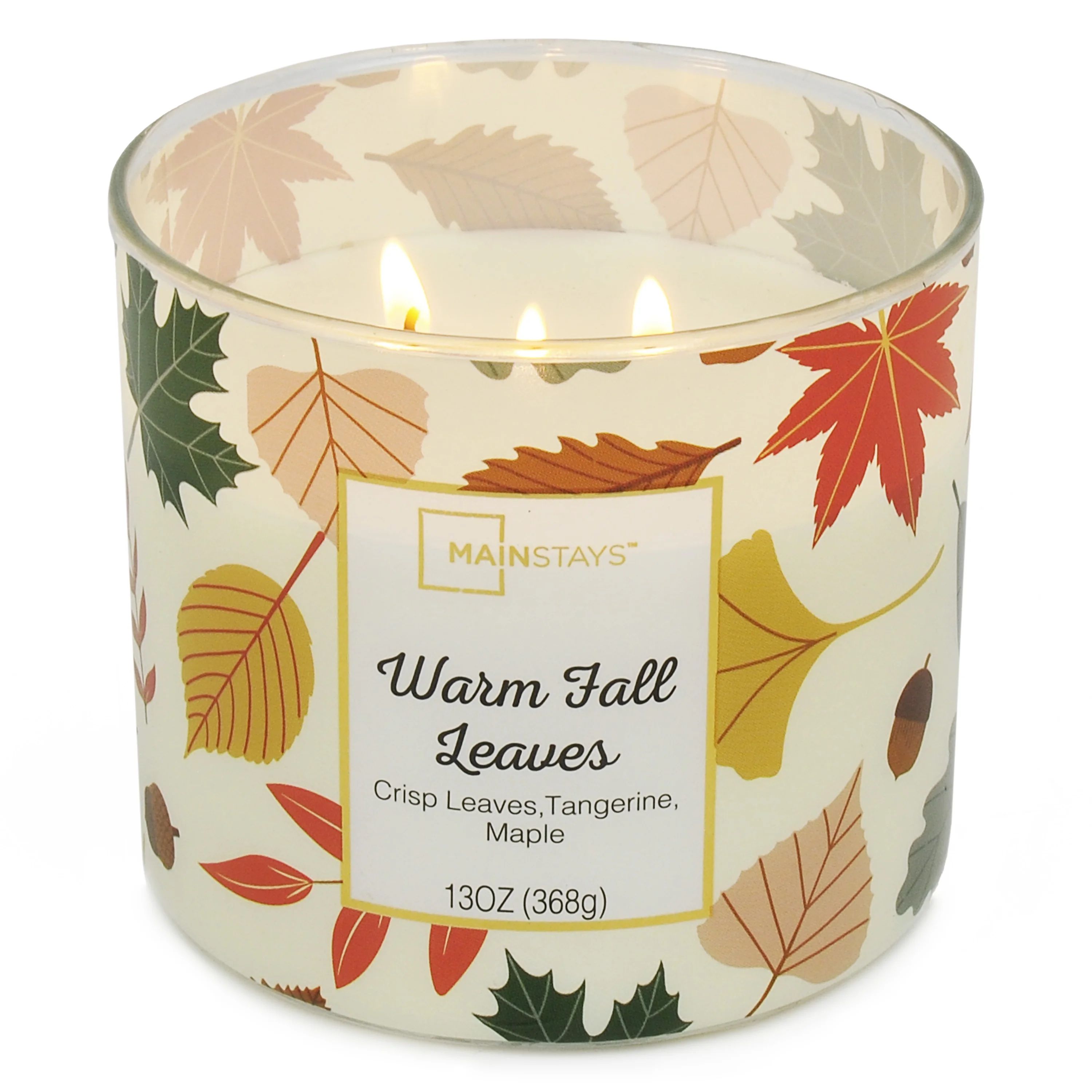 Mainstays Warm Fall Leaves Candle, 13 ounce | Walmart (US)