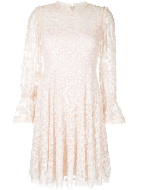 floral-embroidered midi dress | Farfetch Global