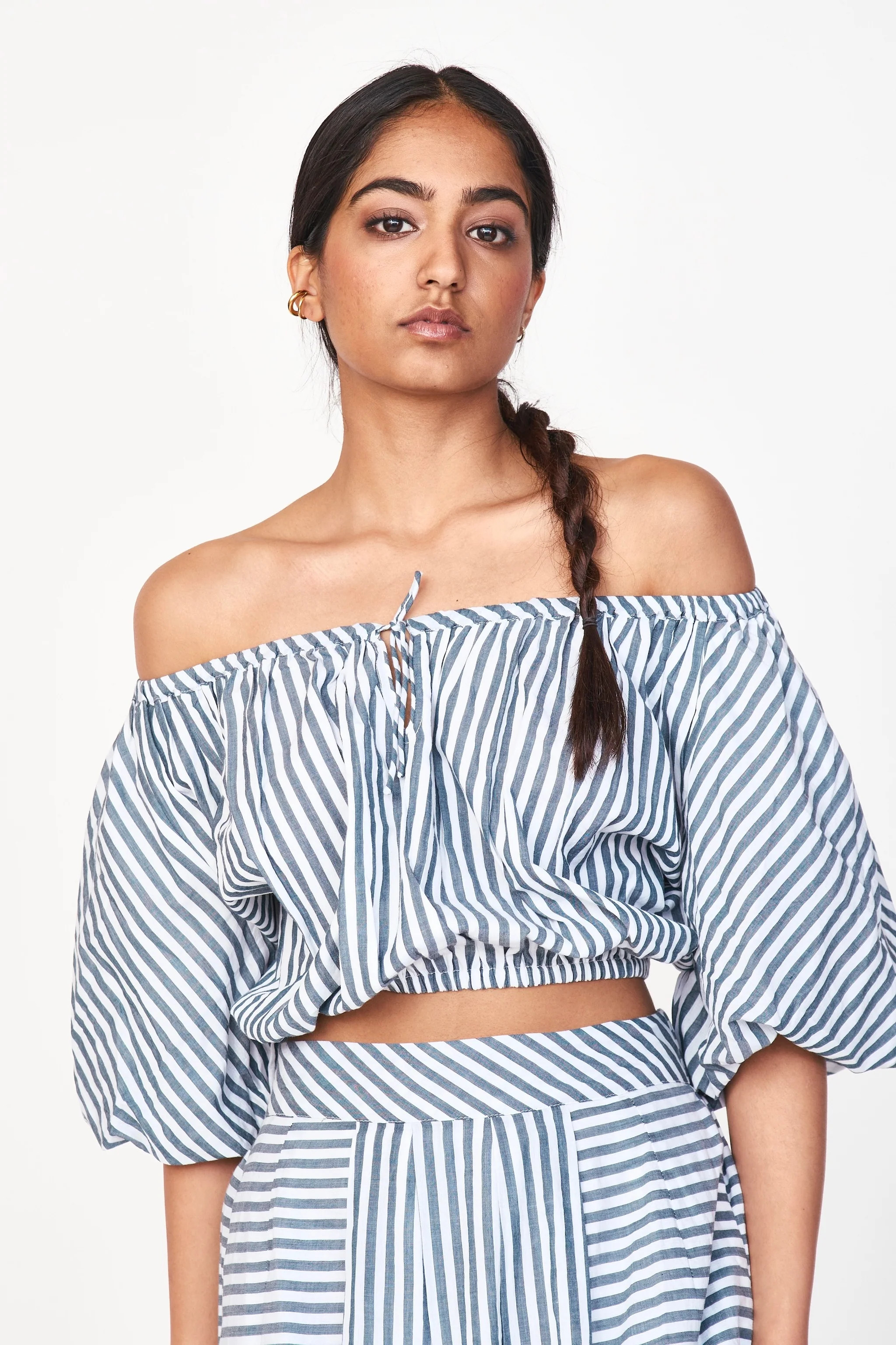 Capri Bubble Top in Ocean Stripe | MIRTH