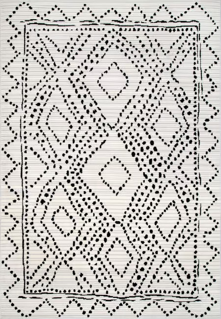 Gray Dotted Diamond Trellis Area Rug | Rugs USA