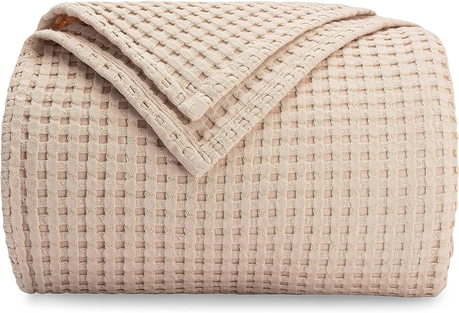 Comfy Cubs 100% Cotton Waffle Weave Blanket Breathable Skin-Friendly Soft Lightweight Blankets - ... | Amazon (US)