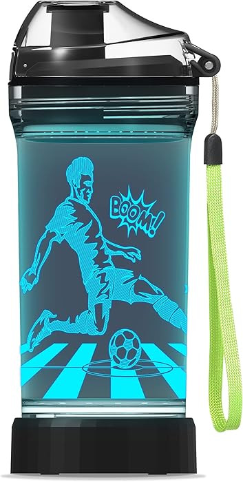 Lightzz Soccer Water Bottle with 3D Glowing Light Up, 14 OZ Tritan BPA Free Kids Water Bottle, Cr... | Amazon (US)