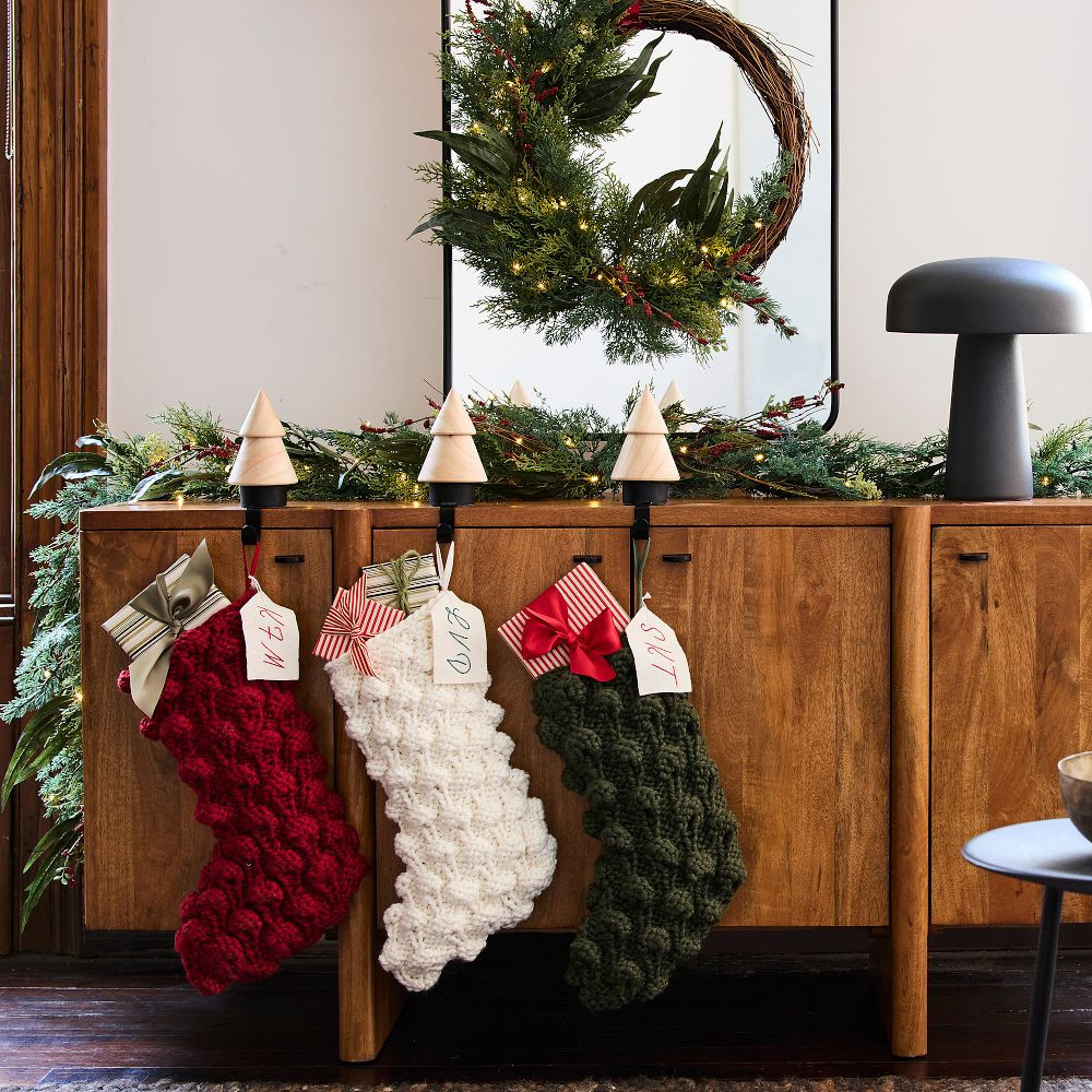 Chunky Bauble Knit Stocking, Red | West Elm (US)