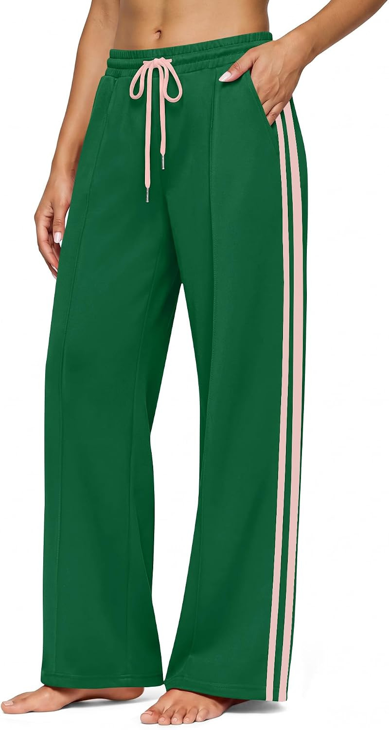 Women Track Pants Wide Leg Striped Sweatpants Athletic Running | Amazon (US)