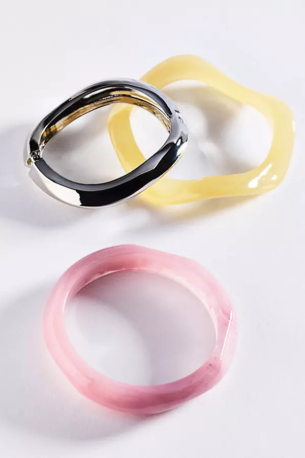 Wavy Bangle Bracelets, Set of 3 | Anthropologie (US)