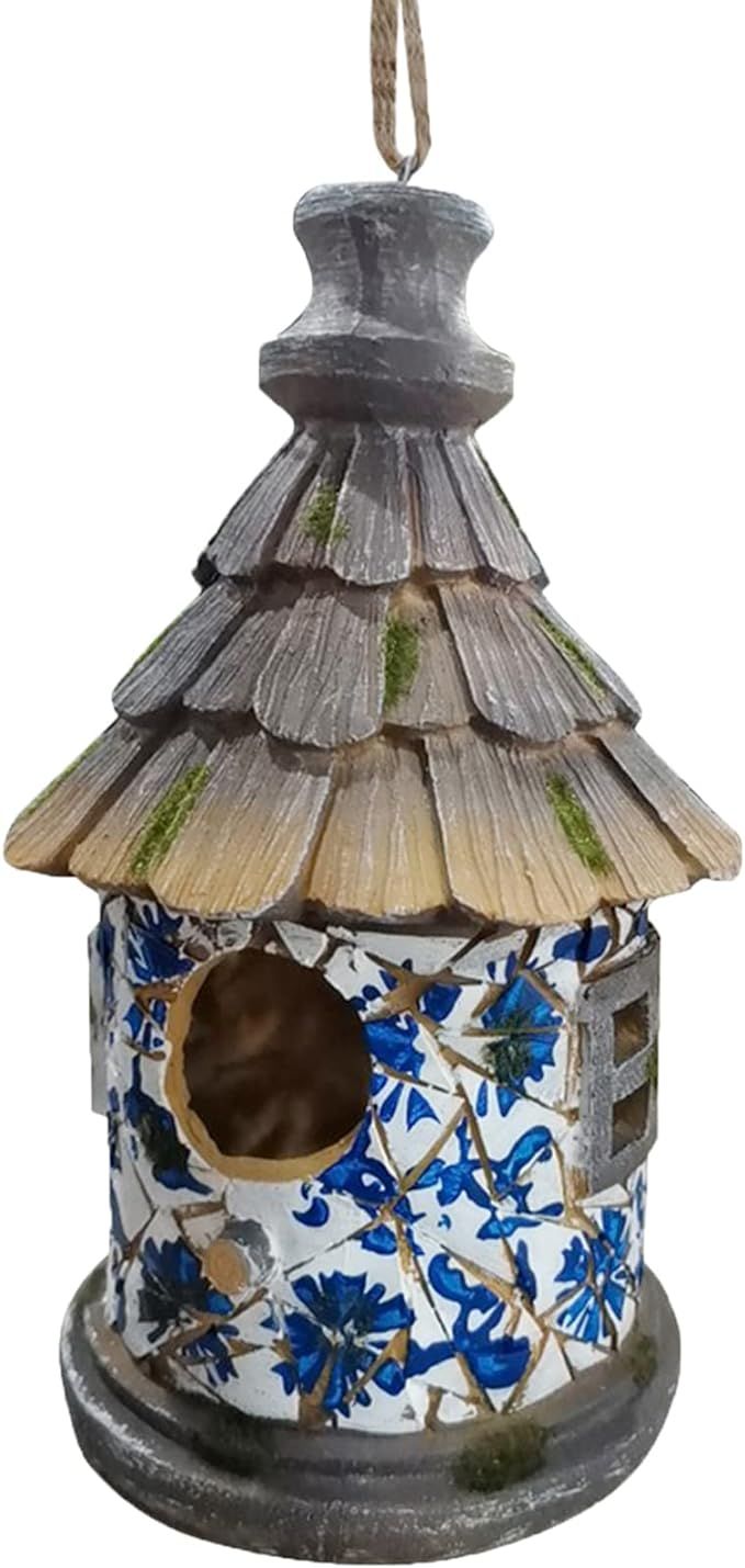OUSHUAI Bird House for Outdoor with Pole Garden Decor Hanging Birdhouses Weatherproof BirdNest fo... | Amazon (US)