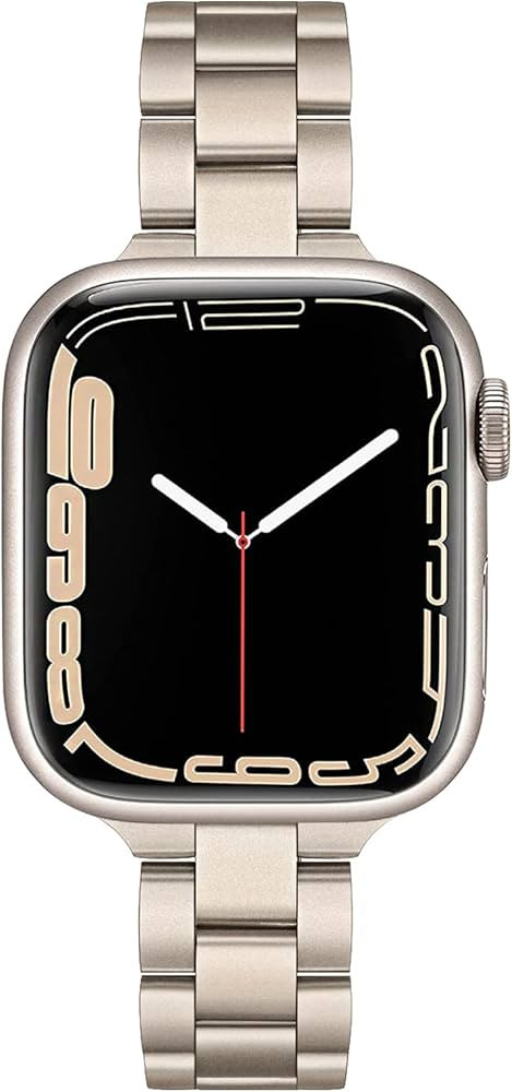 TRUMiRR Band for Apple Watch Series 8 7 41mm Starlight Women, Slim Stainless Steel Watchband Feminin | Amazon (US)