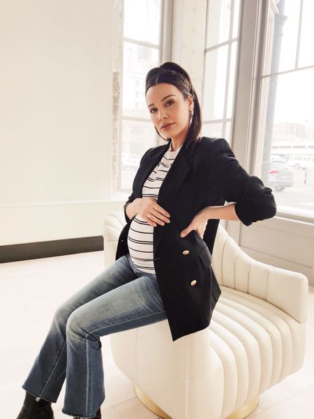 This look is made up of several maternity style staples, including the BEST denim you can wear throughout your entire pregnancy. 

#LTKbump #LTKfamily