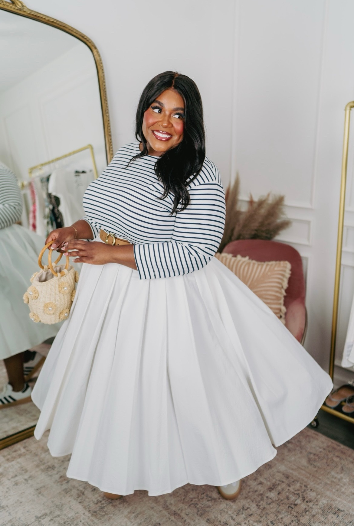 OOTD is giving Nautical vibes! Get the look below! 

Top XXL 
Skirt - linked something similar 

Plus Size Fashion, Pleated Skirt Outfit, Nautical inspired Outfit

#LTKsalealert #LTKfindsunder50 #LTKplussize