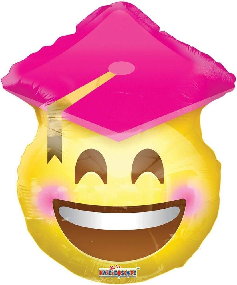 BalloonsFast.com 18 inch Pink Cap Smile Emoji Graduation Balloons (5 PACK)#35796 | Amazon (US)