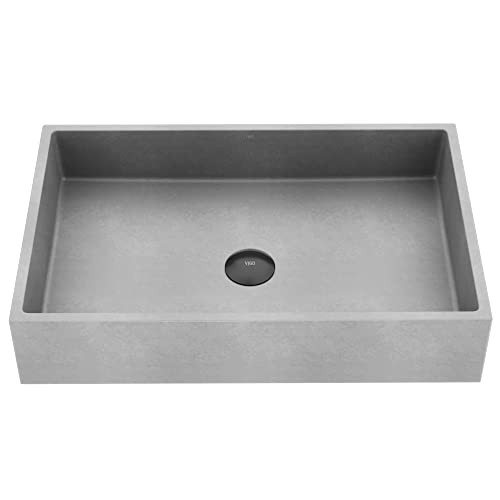 VIGO 15" L -24" W -5" H Concreto Stone 24" Rectangular Bathroom Vessel Sink in Gray - Sink for Ba... | Amazon (US)
