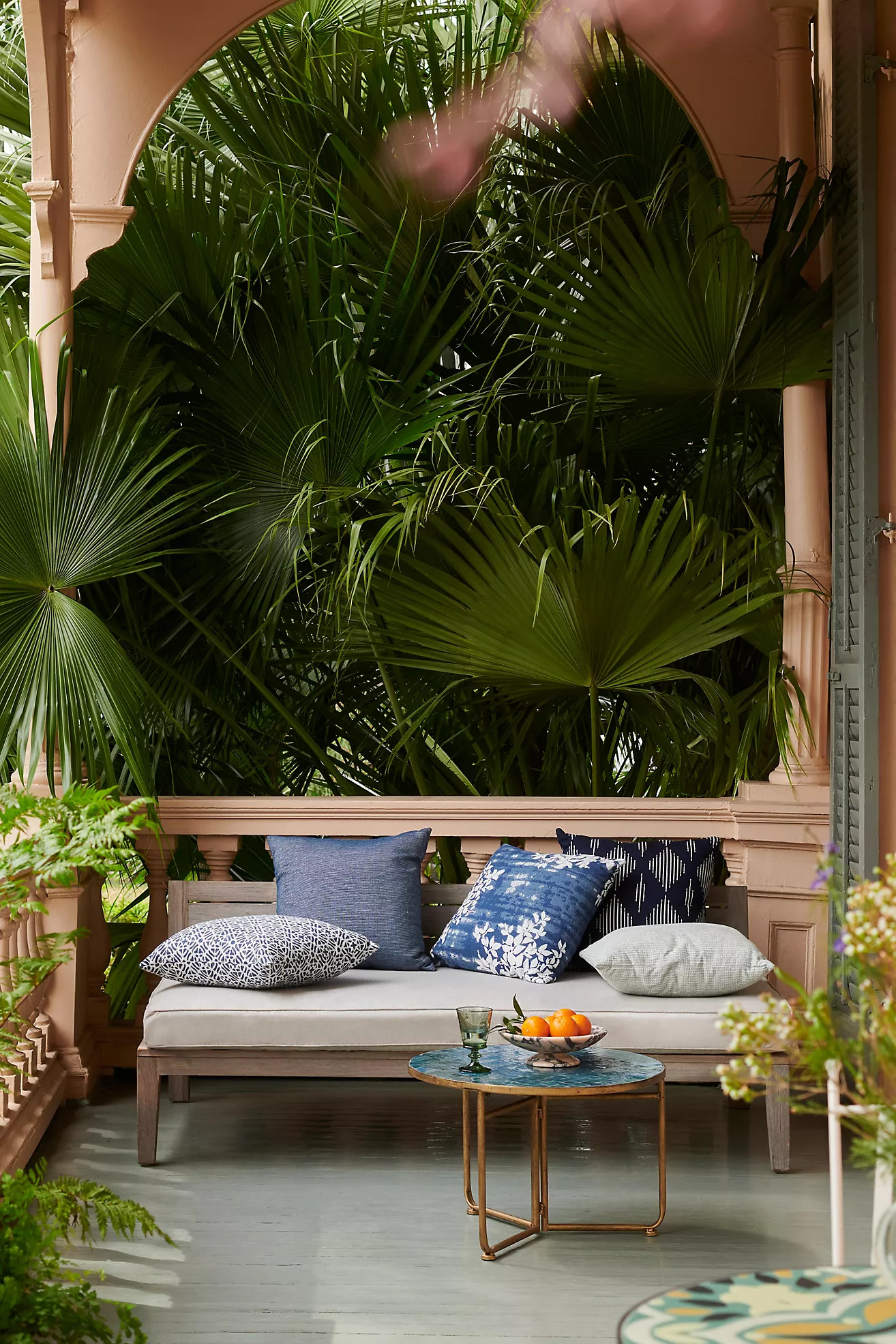 Vista Slatted Teak Two Seat Sofa | Anthropologie (US)