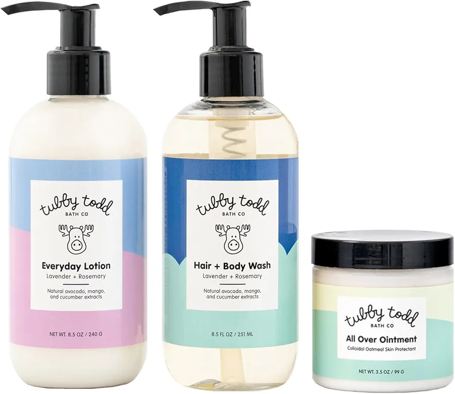 TUBBY TODD 3-Step Baby Bath & Skincare Routine - The Regulars Bundle - 8.5oz Baby Shampoo and Bod... | Amazon (US)