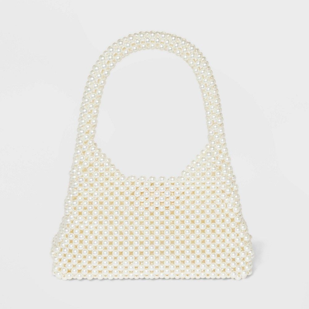 Crosshatch Beaded Clutch - A New Day Off-White | Target