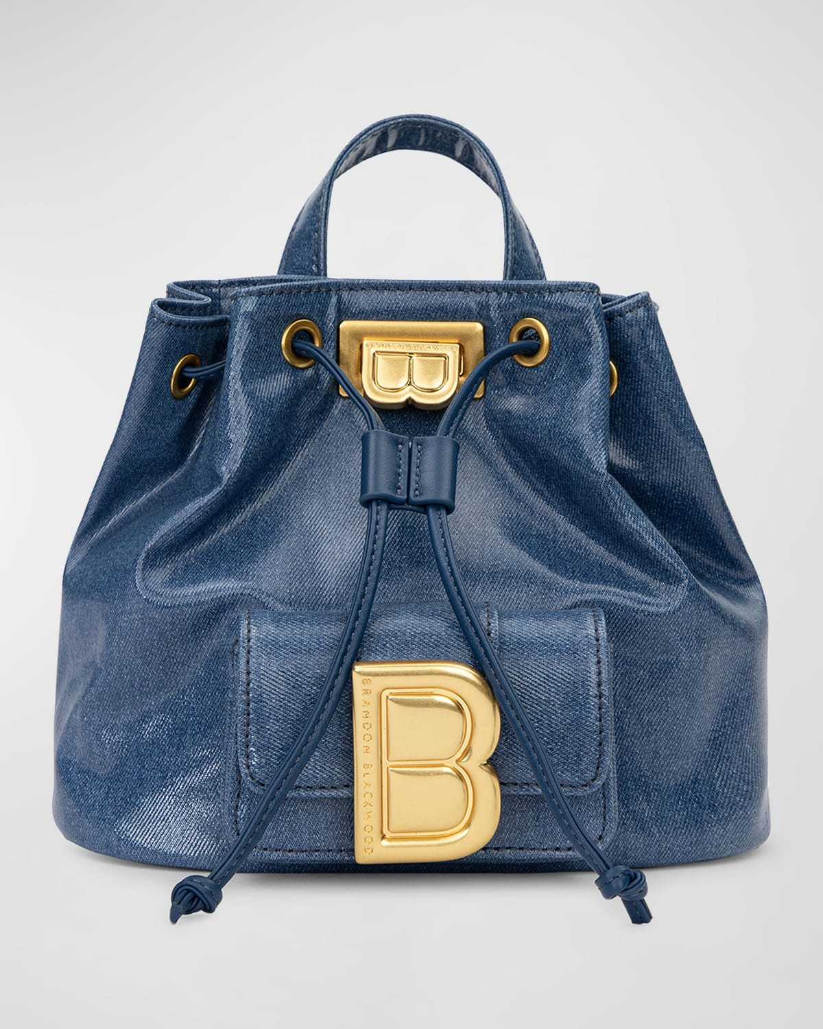 Midori Patent Denim Leather Backpack | Neiman Marcus