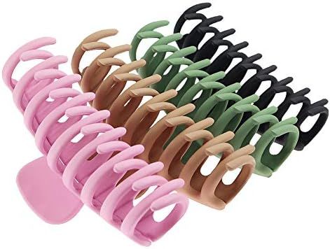 TOCESS Big Hair Claw Clips 4 Inch Nonslip Large Claw Clip for Women and Girls Thin Hair, Strong H... | Amazon (US)