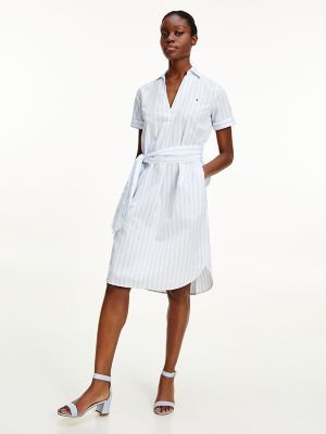 Tommy Hilfiger Women's Cotton Poplin Stripe Shirtdress Banker Stripe / Breezy Blue - 10 | Tommy Hilfiger (US)