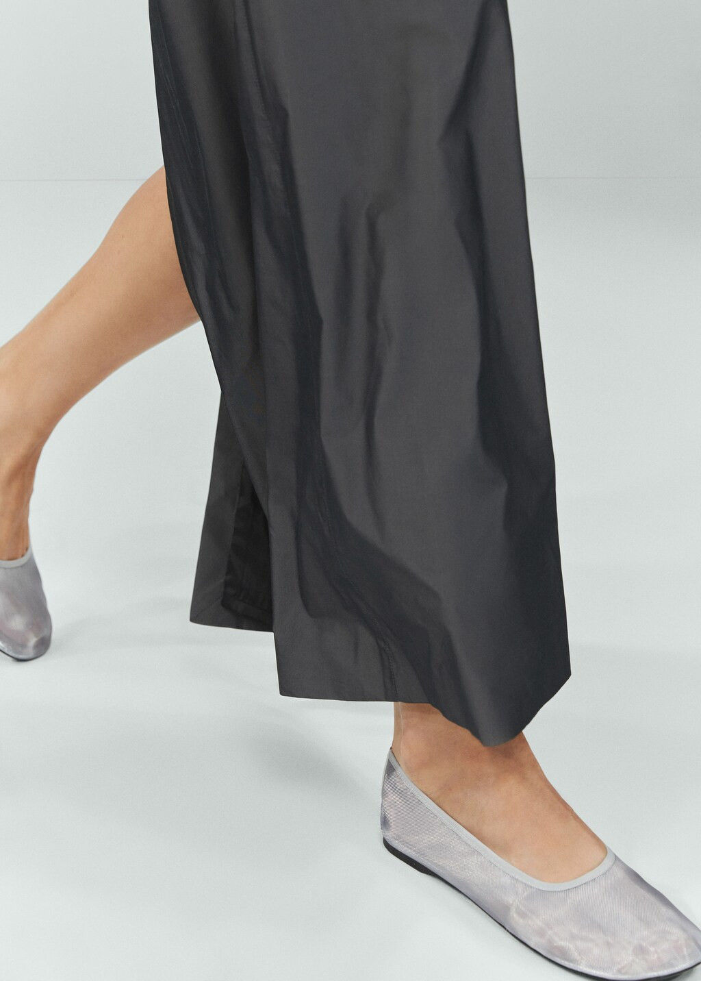 Semi-transparent mesh ballet flats | MANGO (US)