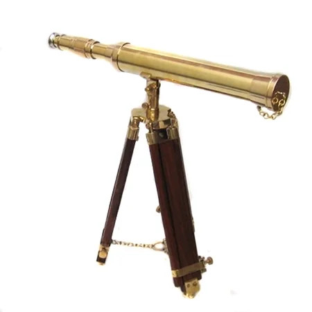 Urban Designs Replica 17th Century Antique Brass & Wood Tabletop Telescope | Walmart (US)
