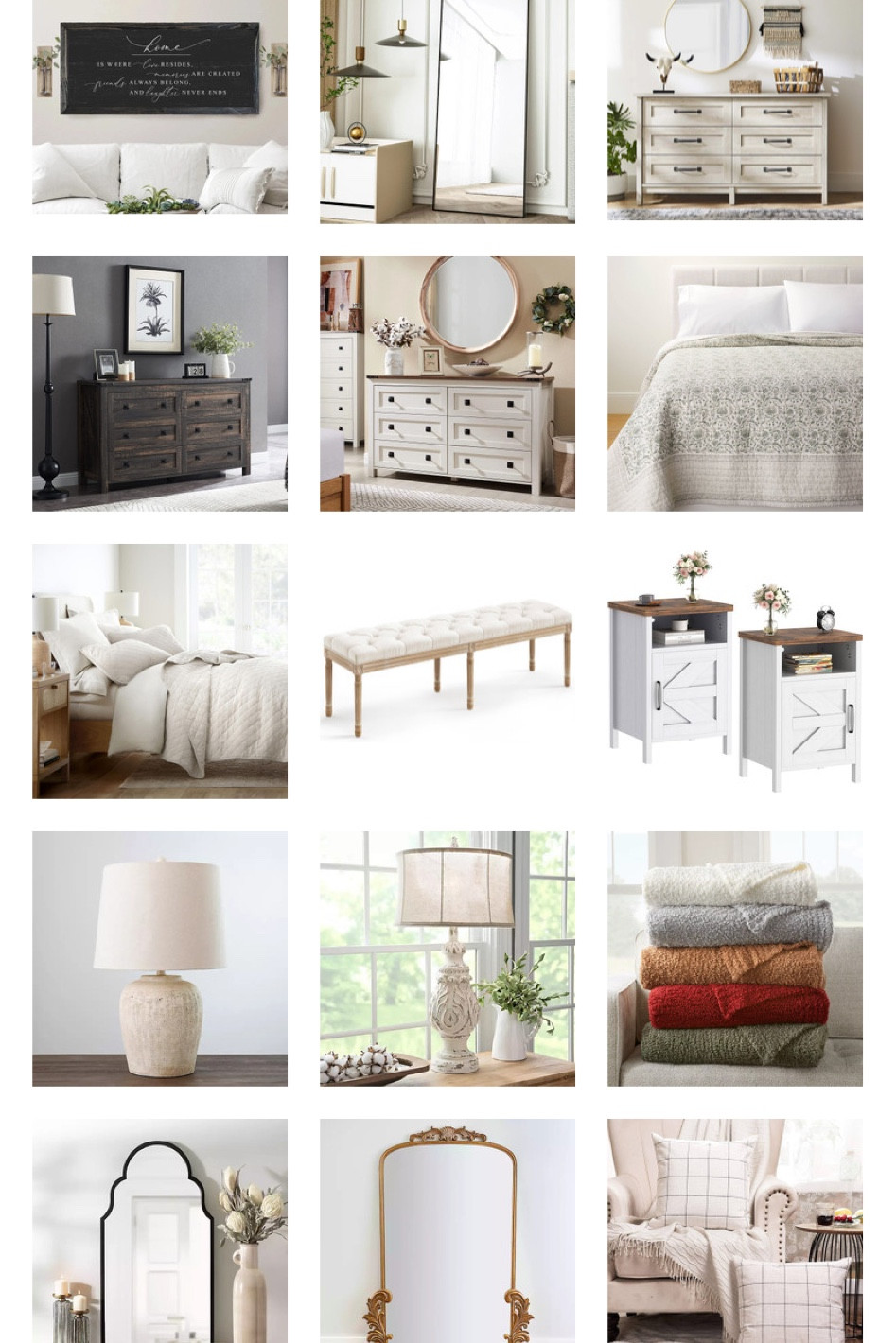 Bedroom links + similar styles 