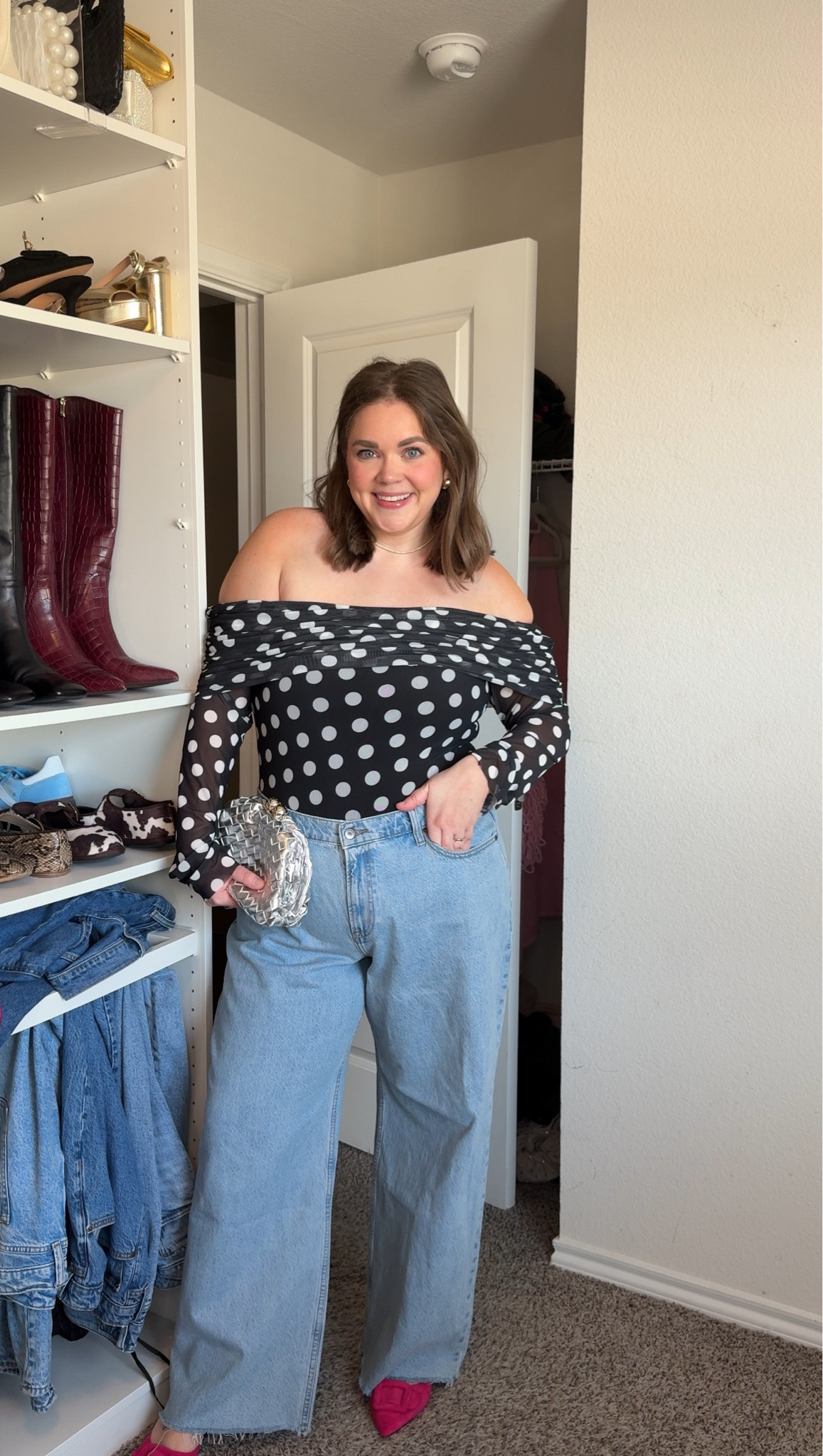 Valentine’s Day outfit idea wearing 1x in top and 34 in jeans  

#LTKPlusSize