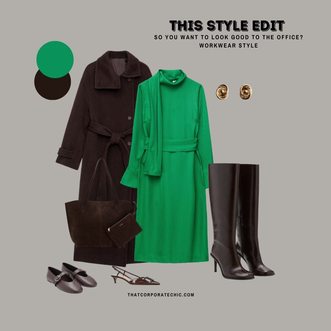 Workwear dress and style
Try this colour combo for spring next: Brown and green 

#LTKstyletip #LTKworkwear #LTKdresses
