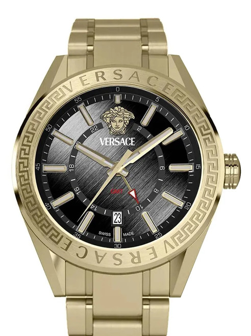 Versace V-Code GMT 42mm  | Black | FARFETCH CA