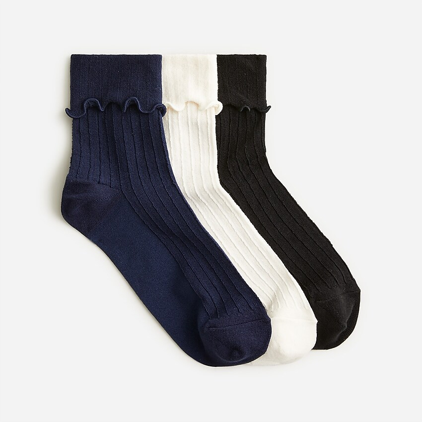 Pointelle ruffle socks 3-pack | J. Crew US