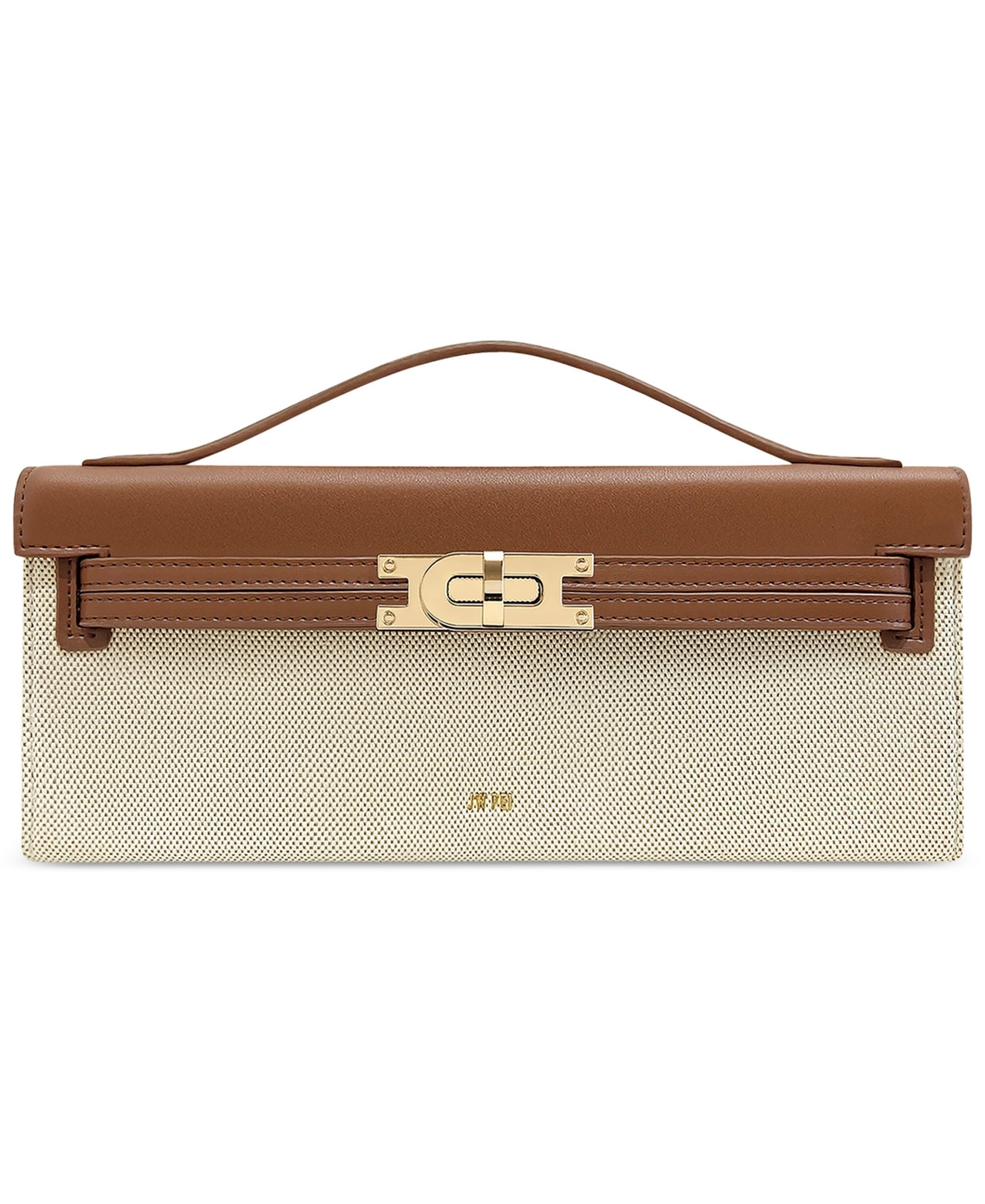 Bria Structured Top Handle Bag - Brown Canvas | Macy's