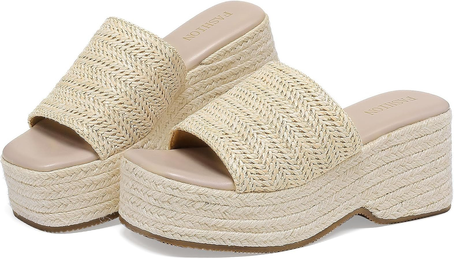 Women's Espadrilles Platform Sandals Wedges Slides Open Toe Slip on Shoes for women Summer Comfor... | Amazon (US)