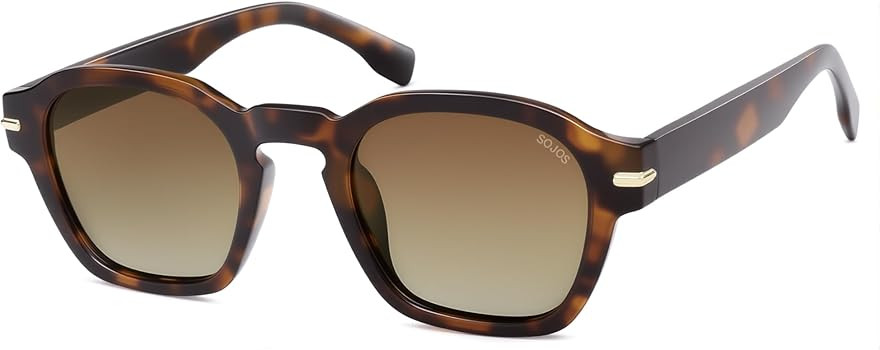 SOJOS Vintage Retro Square Polarized Sunglasses Men Standard Fit Trendy Womens Sun Glasses SJ2382 | Amazon (US)